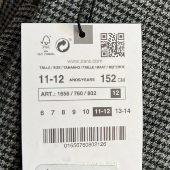 ZARA Kids | Gray | HOUNDSTOOTH PANTS - Picture 4 of 5